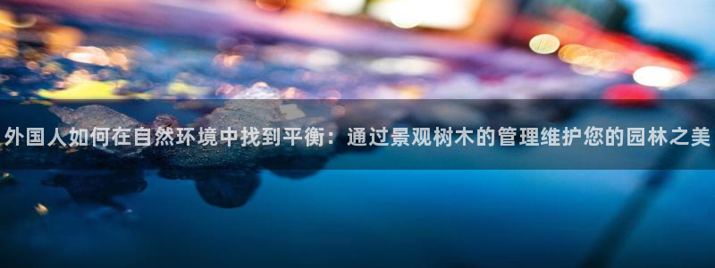 新宝gg如何注册：外国人如何在自然环境中找到平衡：通过景观树木的管理维护您的园林之美
